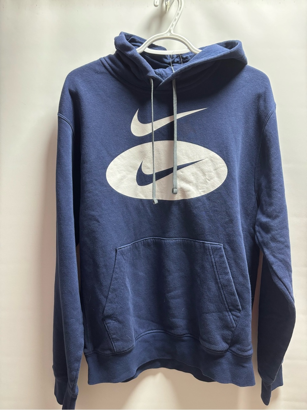 Nike Navy Pullover Hoodie with White Dual Swoosh
